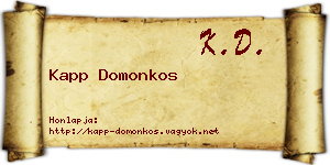 Kapp Domonkos névjegykártya